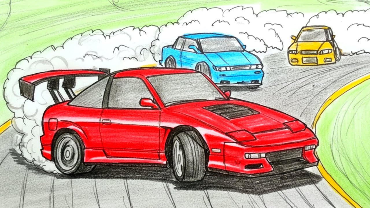 RAW Touge Drift Drawing at Gunsai Pass (No Eraser)