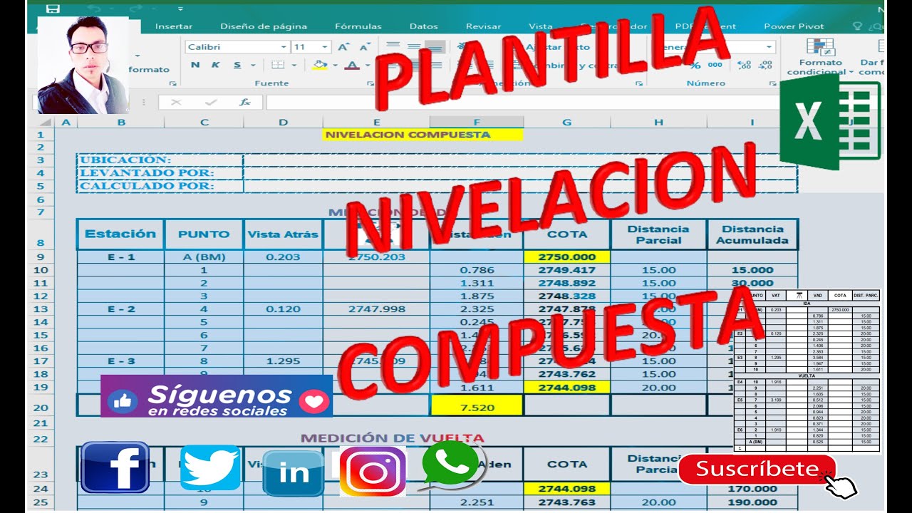 NIVELACION COMPUESTA EN EXCEL