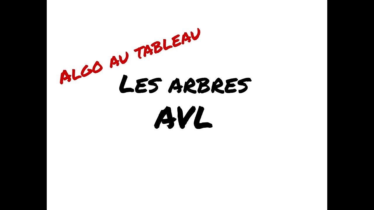 Algo au tableau : les arbres AVL
