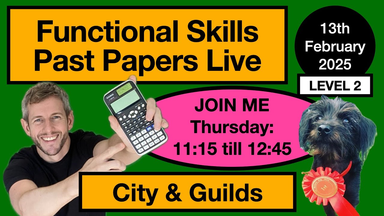 Functional Skills MATHS Level 2  - City and Guilds Past Paper  - Live Lesson!
