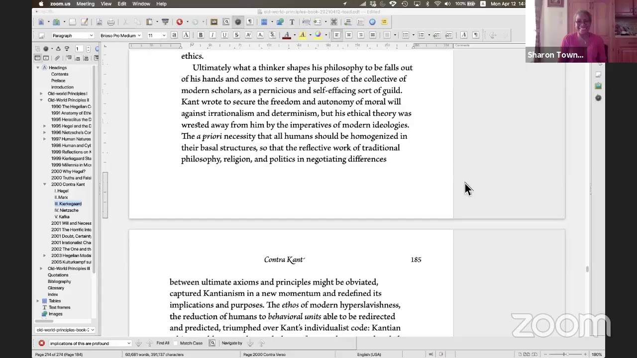 Kenneth Smith Study Group, Contra Kant 2000 Week 3