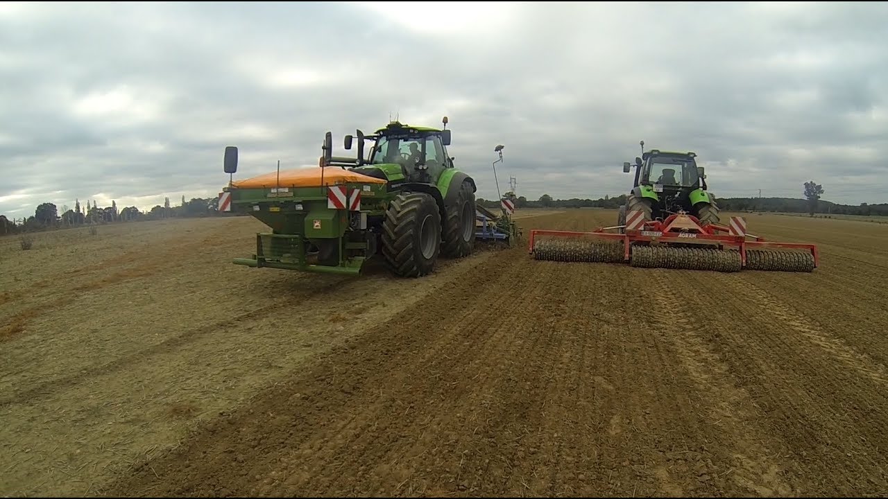 SEMIS DE BLÉ + ROULAGE 2018 | 100% DEUTZ-FAHR Amazon 4m | Actisol | Agram [Gopro]