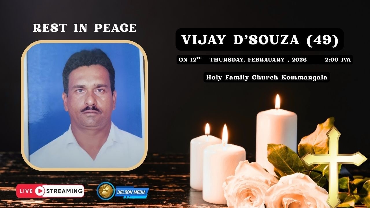 LIVE | FINAL JOURNEY OF VIJAY DSOUZA 49 | Holy Family Church Kommangala