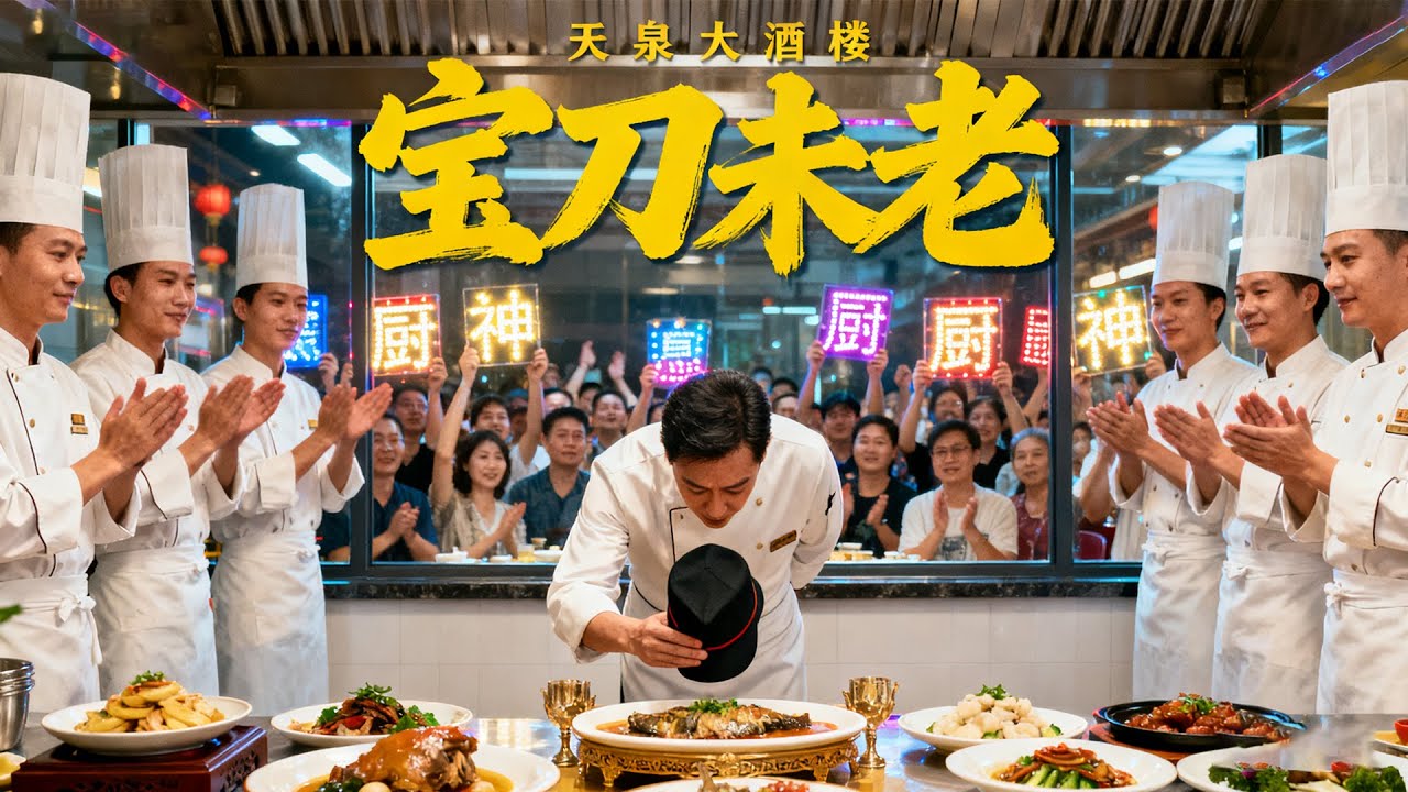 隱退廚神在土菜館當主廚，竟是店裡唯一的搖錢樹！勢利老闆娘聽信諦言，竟將他無情開除。對面瀕臨破產的酒樓老闆聞訊，帶著重禮火速搶人──且看棄子如何助新主登頂，讓前老闆悔青腸子！《宝刀未老》#短劇 #逆袭