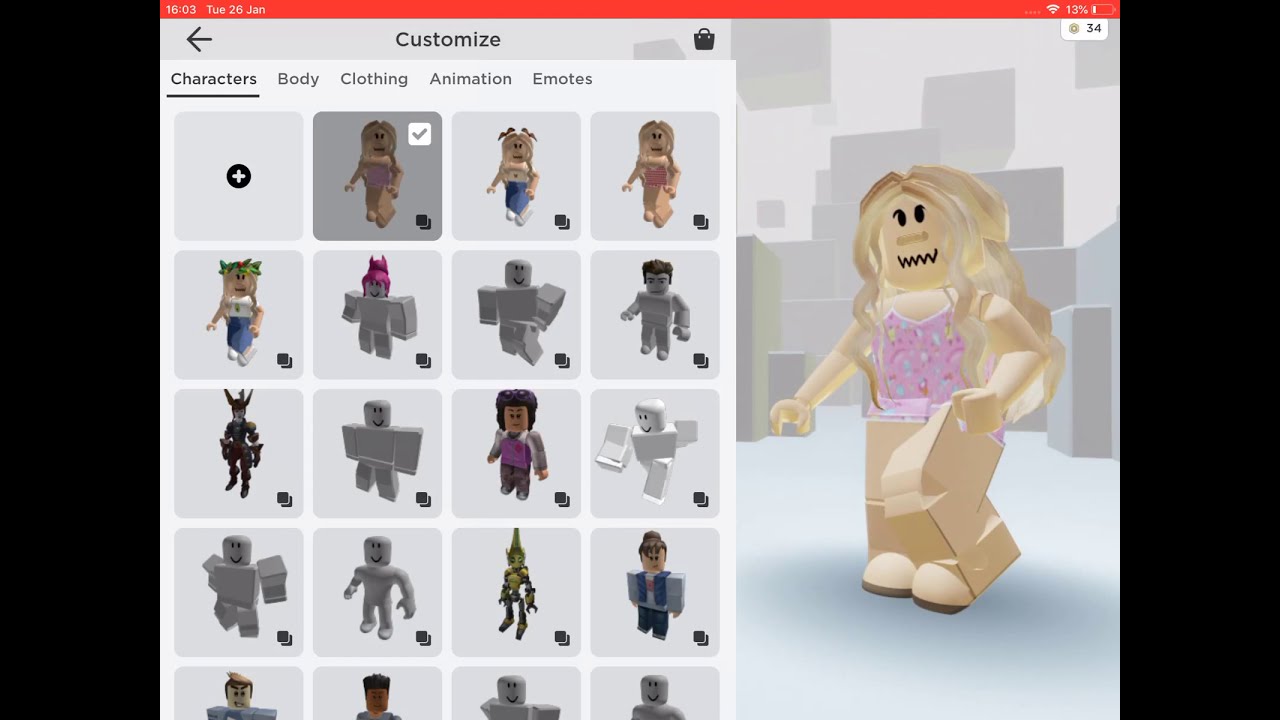 Showing you how to get thick legs in Roblox