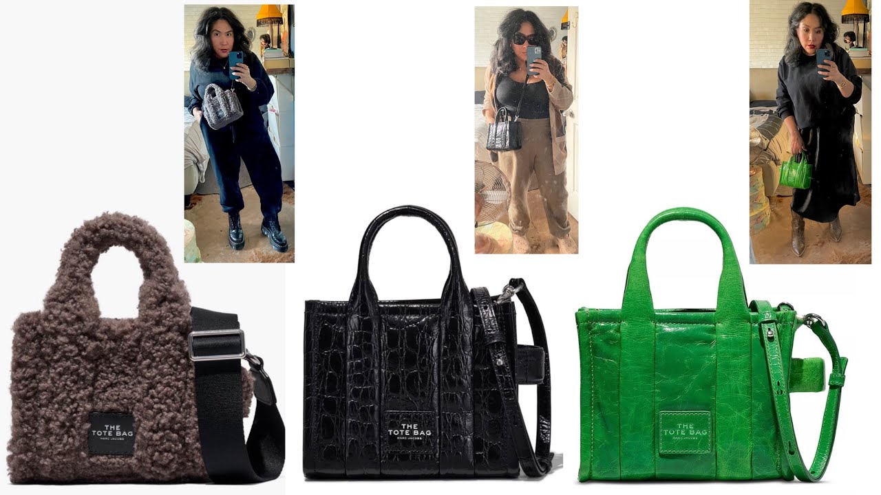 Marc Jacobs the Tote Mini CROC  Mini TEDDY Mini CRINKLED Comparison Plus Size Mod Shots