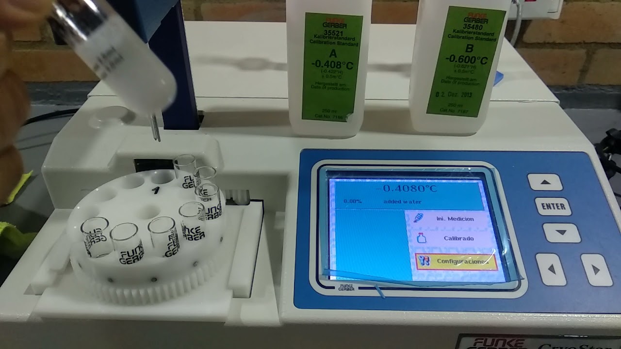 calibraci&oacute;n crioscopio funke gerber cryostar II