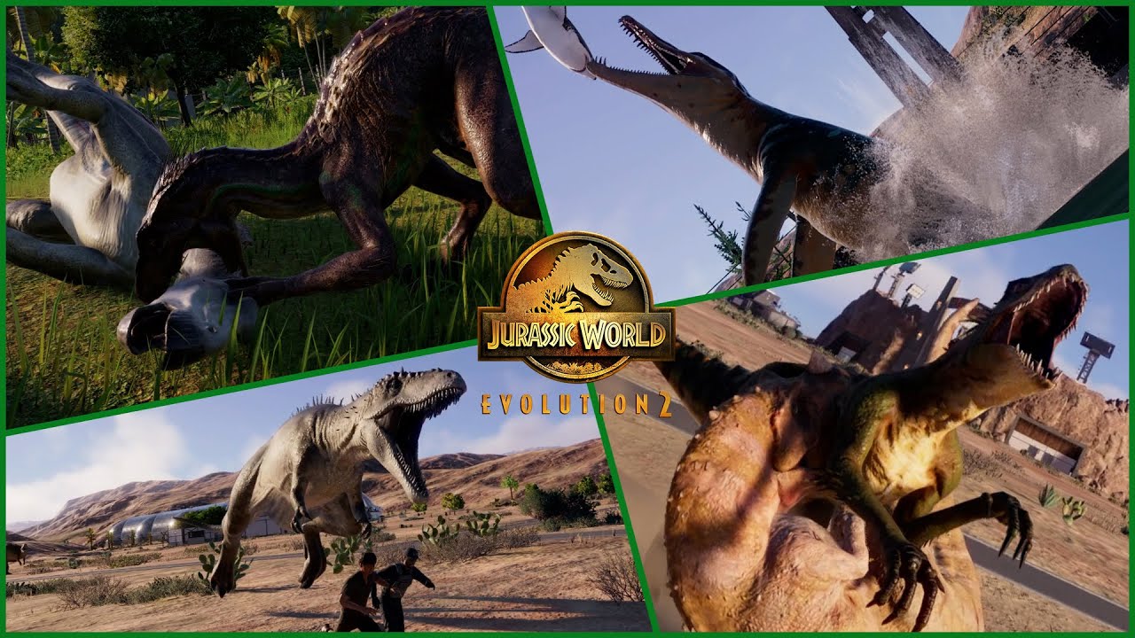 Jurassic World Evolution 2 - ЛУЧШИЕ АНИМАЦИИ БОИ, ОХОТА, УБИЙСТВА EP1