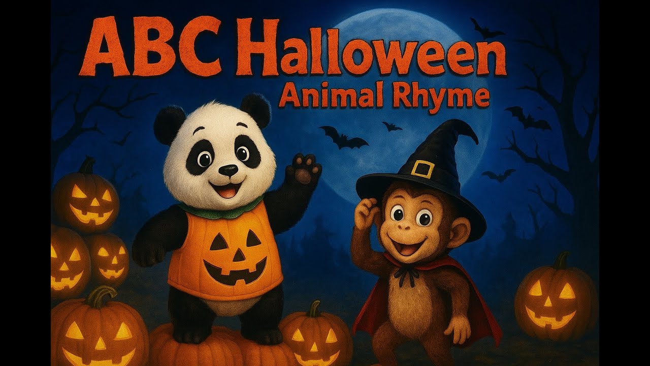 ABC Halloween Safari 🎃 | Learn Alphabets with Panda & Monkey | Fun Animal ABC Song for Kids
