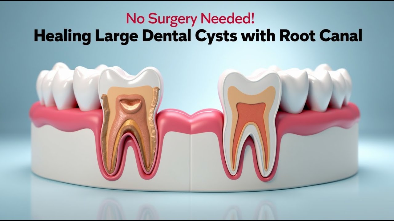 Healing Large Periapical Cysts with Nonsurgical Root Canal | CBCT-Guided Endodontic Case Study