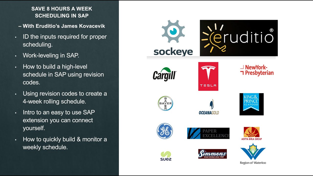 SAVE 8HRS A WEEK - SAP SCHEDULING