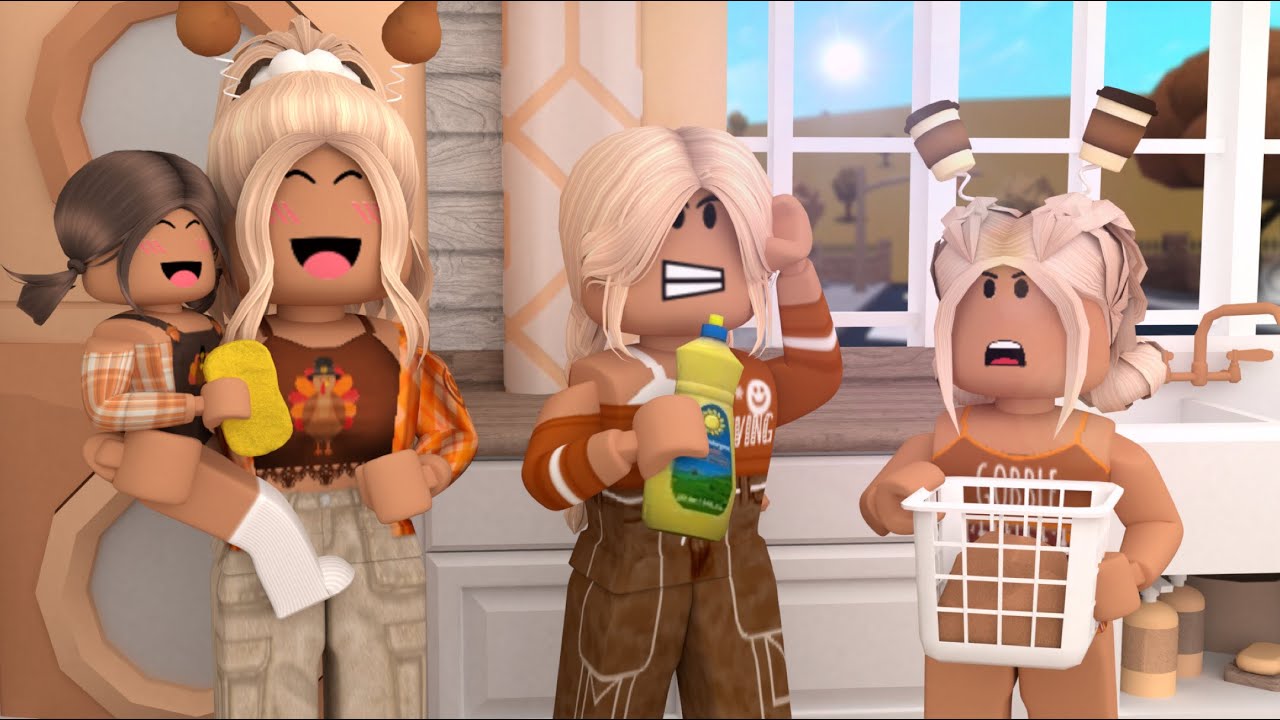 Family CHORE DAY ROUTINE! *CHAOTIC...PREPARING FOR THANKSGIVING!* W/VOICES! Roblox Bloxburg Roleplay