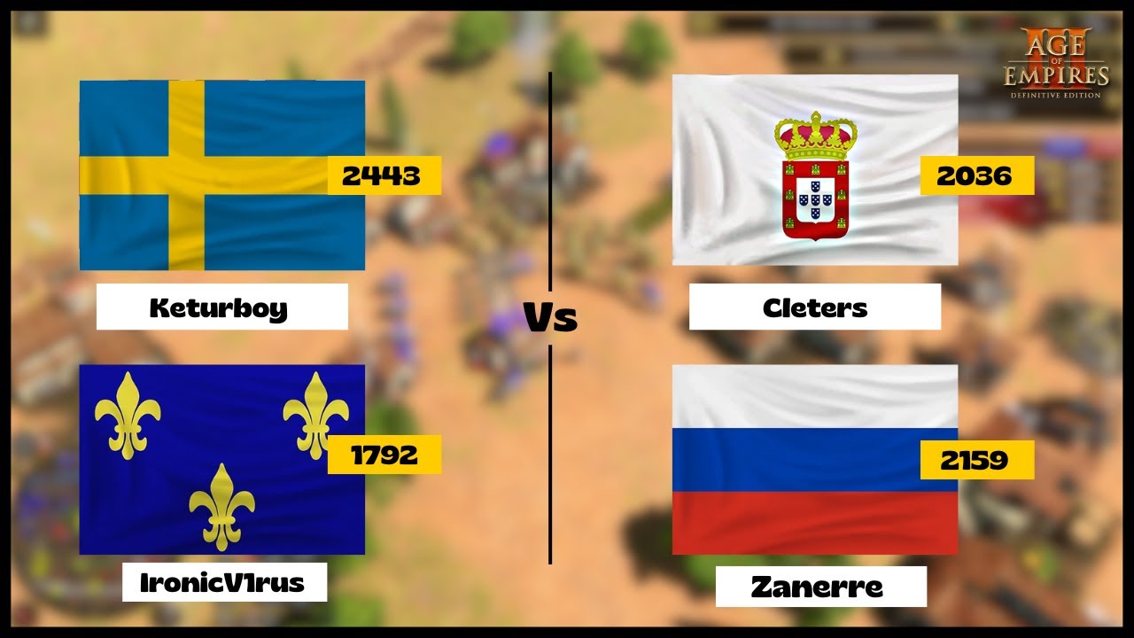AOE3 DE - When Rank 2 Plays! | Keturboy (Sw) + IronicV1rus (Fr) Vs Zanerre (Ru) + Cleters (Pt)| Pt 1