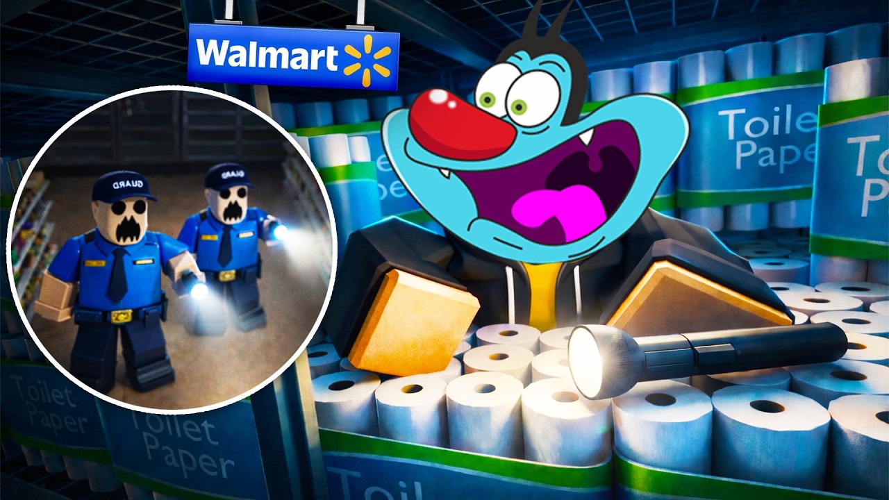 We Secretly HIDING in A Grocery Story GONE WRONG in Roblox... 🤣ft.Oggy)