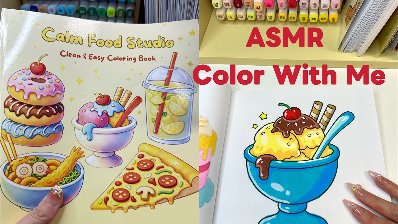 Coloring a Cute Ice Cream Sundae ｜Relaxing Coloring Book