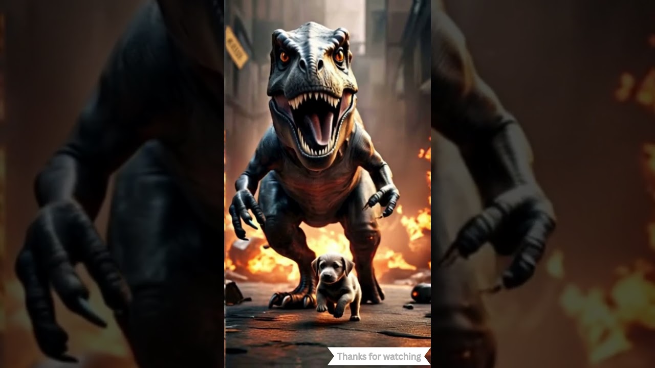 A Tiny Puppy Faced a Dinosaur&hellip; Then a Hero Horse Appeared!