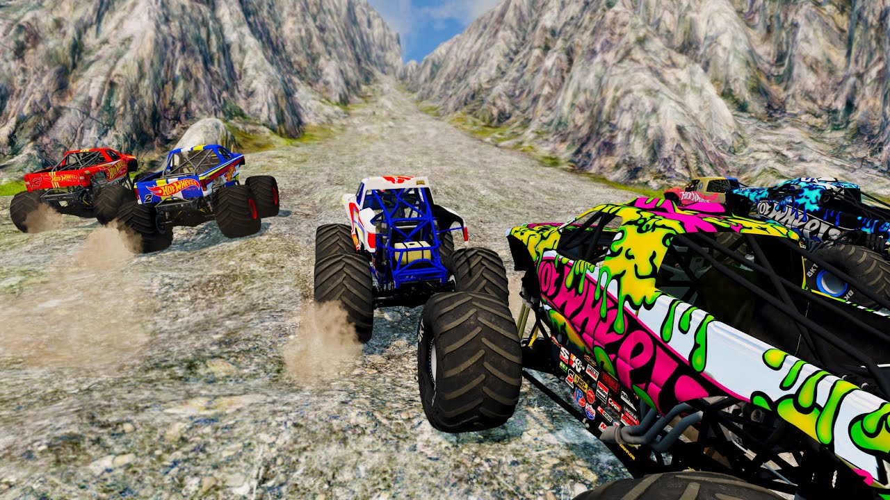 Hot Wheels Monster Truck Race King of the mountain #2 | BeamNG | Wills World