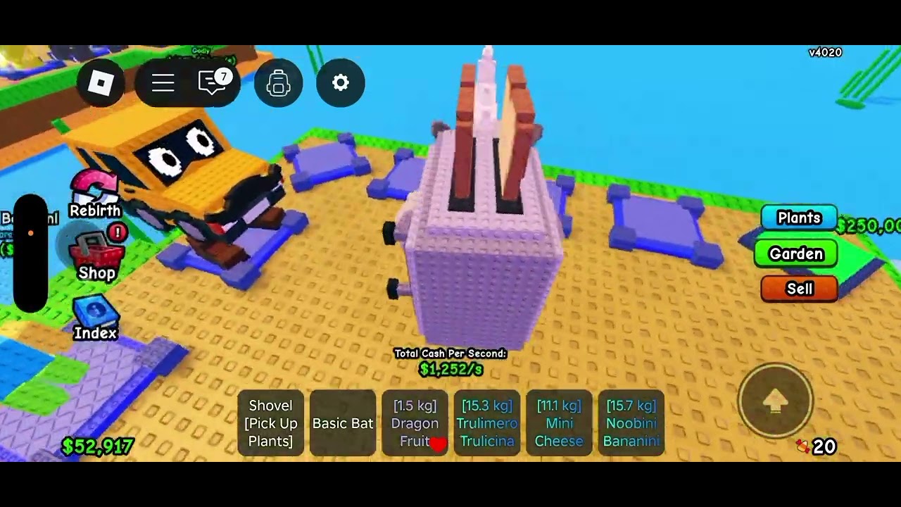 I am playing plants vs brainrot with my alt account ￼￼
