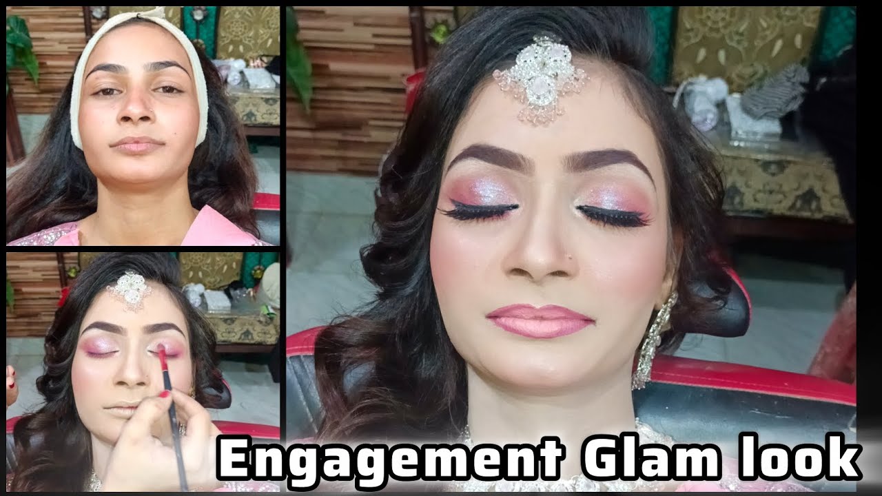 Soft Pink Glam Engagement Bridal Makeup || Step By Step Tutorial || Minhaal Beauty Saloon 