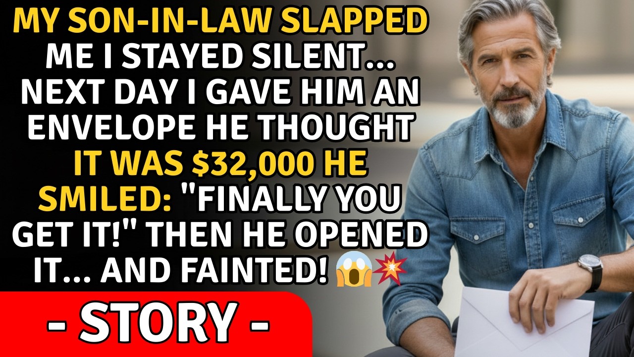 Son in Law Demanded $32,000 & Slapped Me — I Said Nothing… Then Gave Him THIS Envelope  His Face...