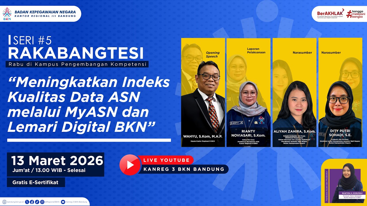 RAKABANGTESI #5 : Meningkatkan Indeks Kualitas Data ASN melalui MyASN dan Lemari Digital BKN