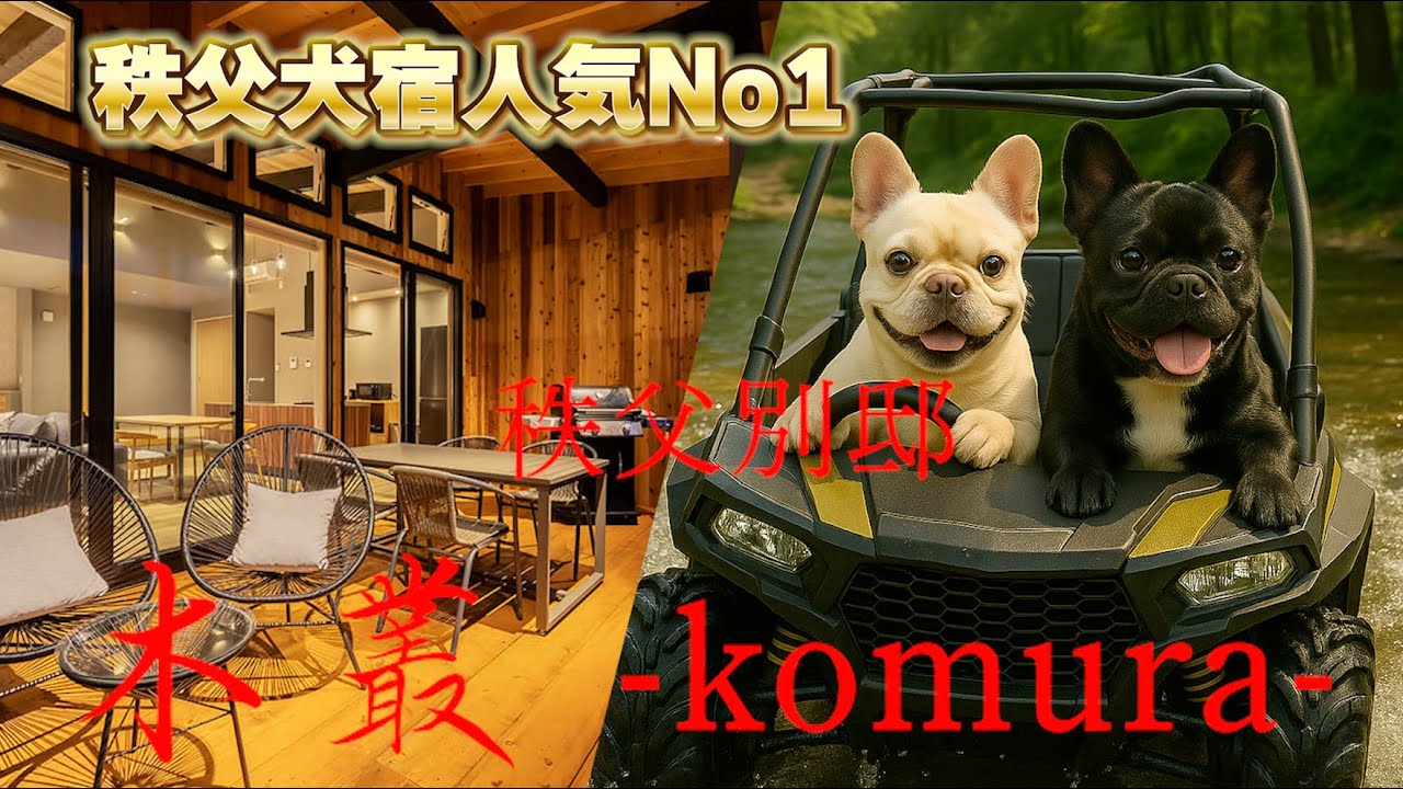 【愛犬とお出かけ＃09】秩父犬宿人気No1の「秩父別邸　木叢KOMURA」噂通りの素敵な犬宿でした。＃フレンチブルドック　＃木叢　＃秩父　＃犬と暮らす　＃犬宿　#voicevox 