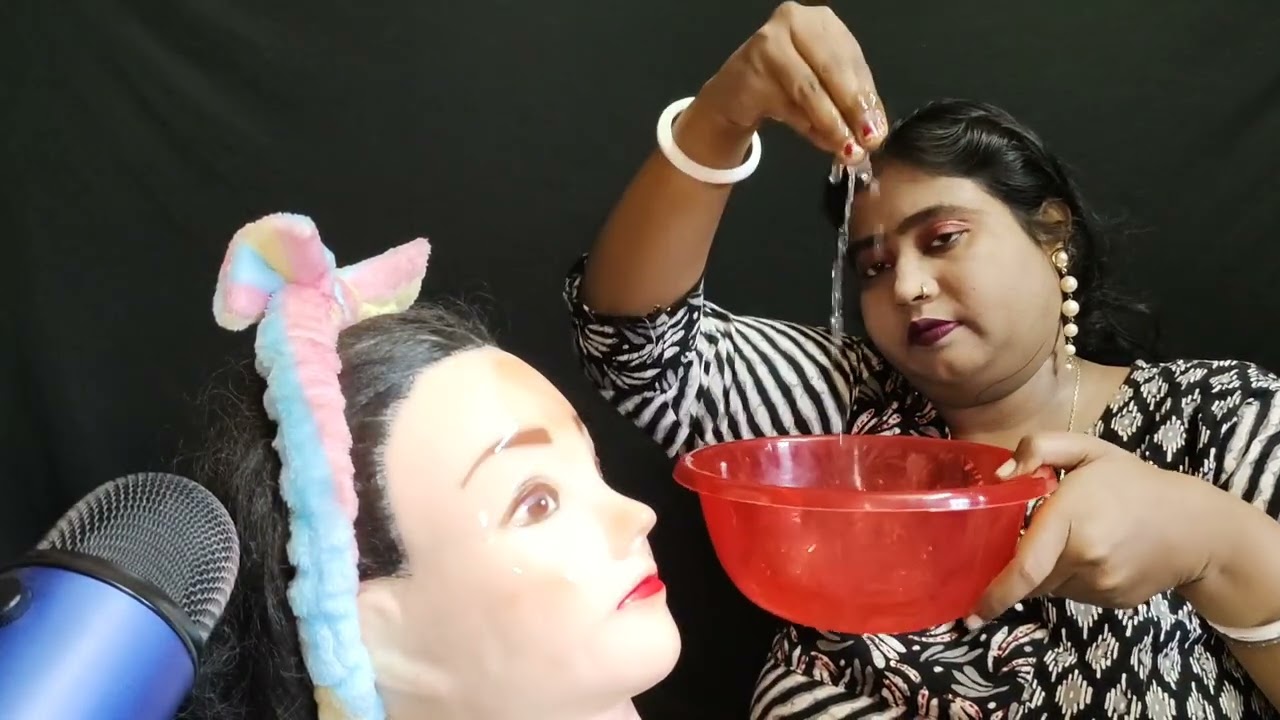 ASMR Facial Skincare on a Mannequin (soft whispering.Tapping)