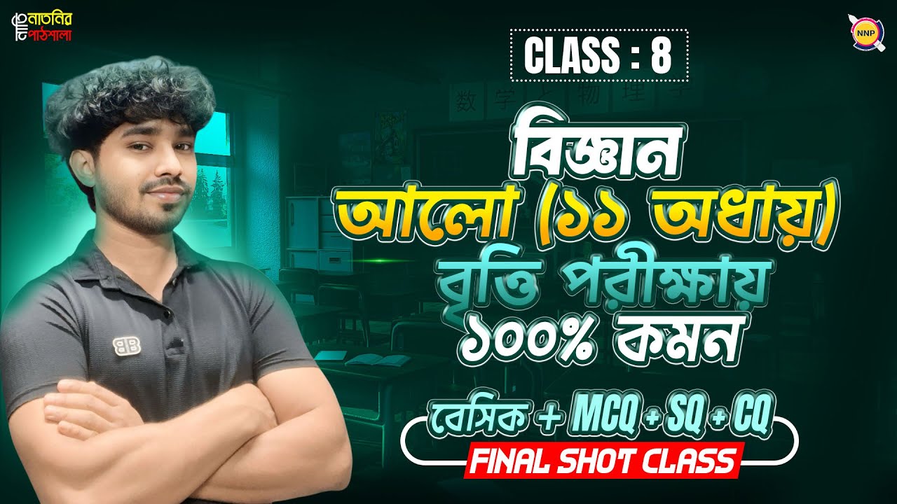 🔥আলো Final shot class Basic +MCQ+SQ+CQ ।। 100% Sure Shot।। Class 8 Science chapter 12।। Raj Sir