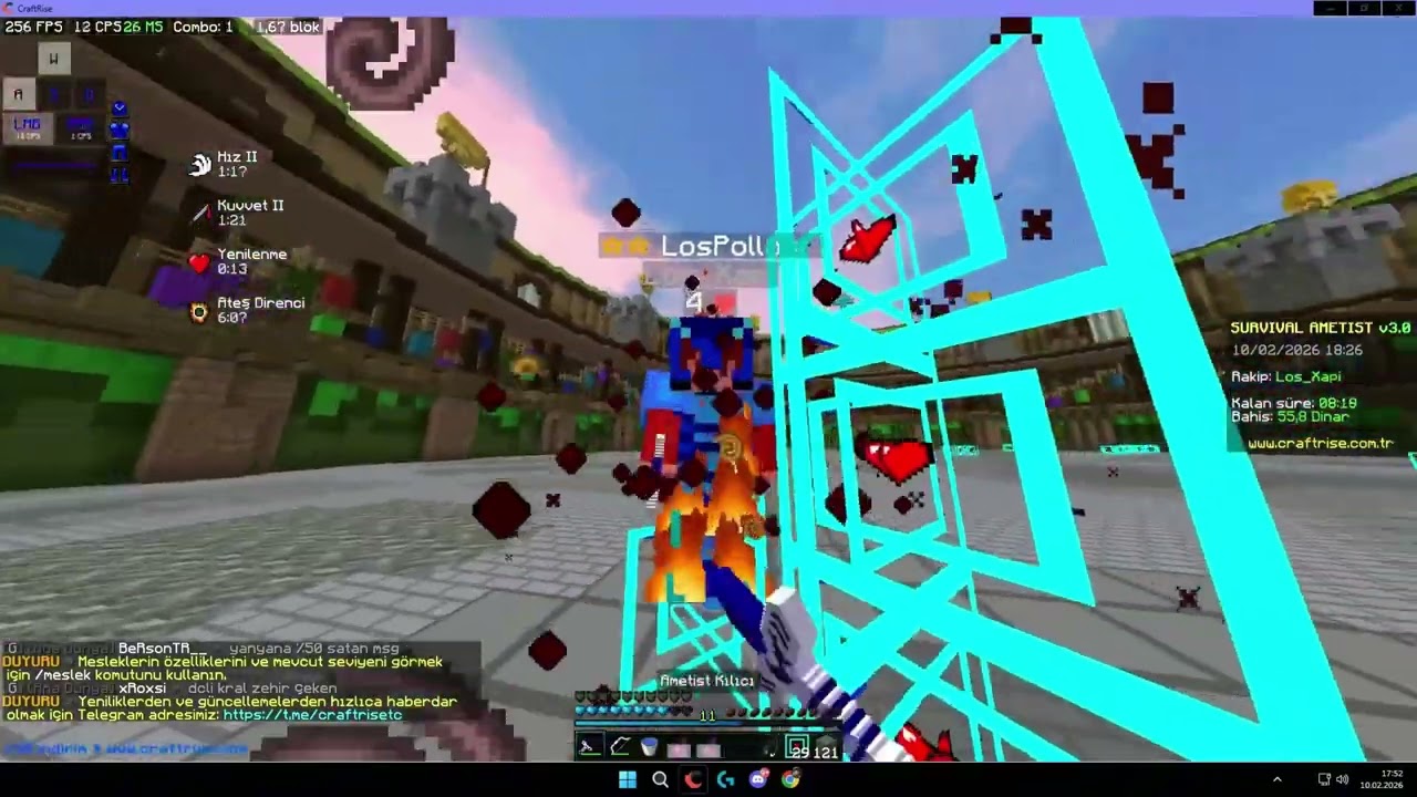 CraftRise SURVIVAL AMETİST PvP  / Duelloo PVP / Patlayan CL ler / :D