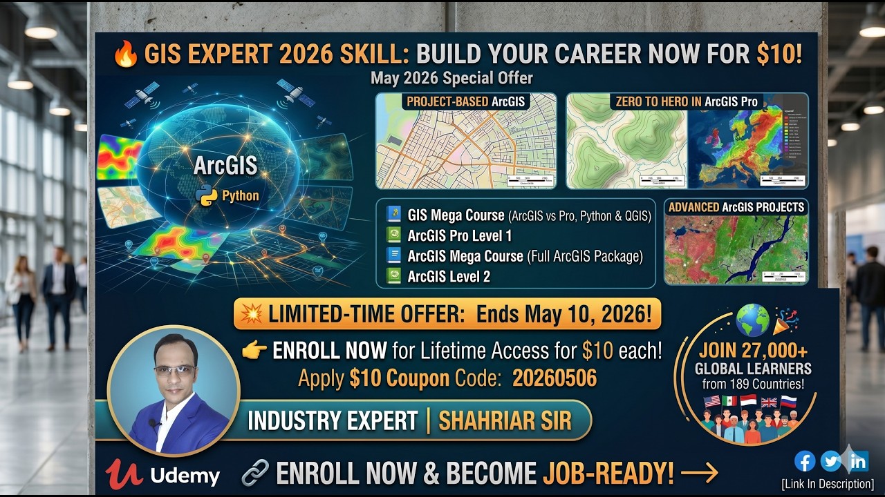 🔥 Навык эксперта GIS 2026: изучи ArcGIS сейчас за $10! Май 2026