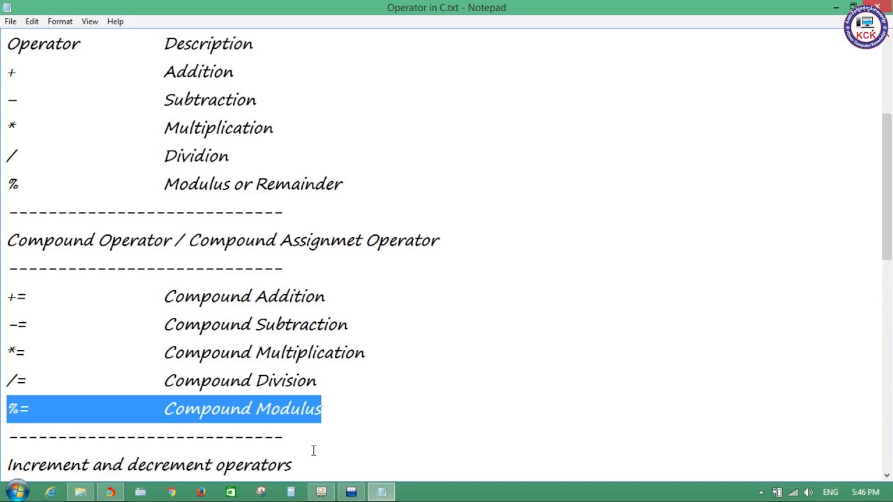 09. C Programming Operator (Compound Assignment Operator) | Khmer Computer Knowledge