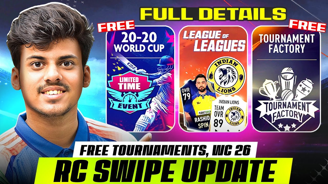 Real Cricket Swipe *New Update* - T20 WC 2026 & Tournament Factory Free!