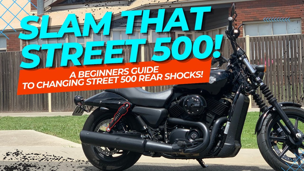 BEGINNERS guide to changing rear Harley Davidson Street 500 shocks to LOWERED Shocks from HOME.