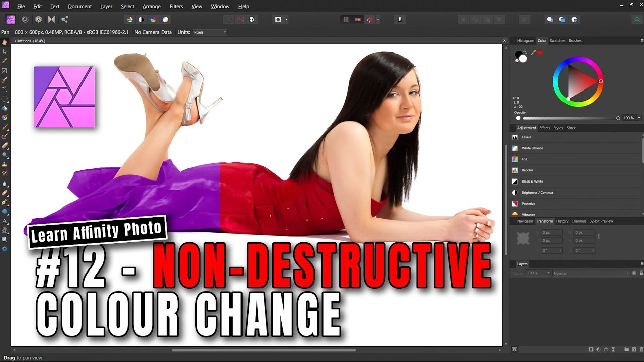 Learn Affinity Photo - Non-destructive colour change