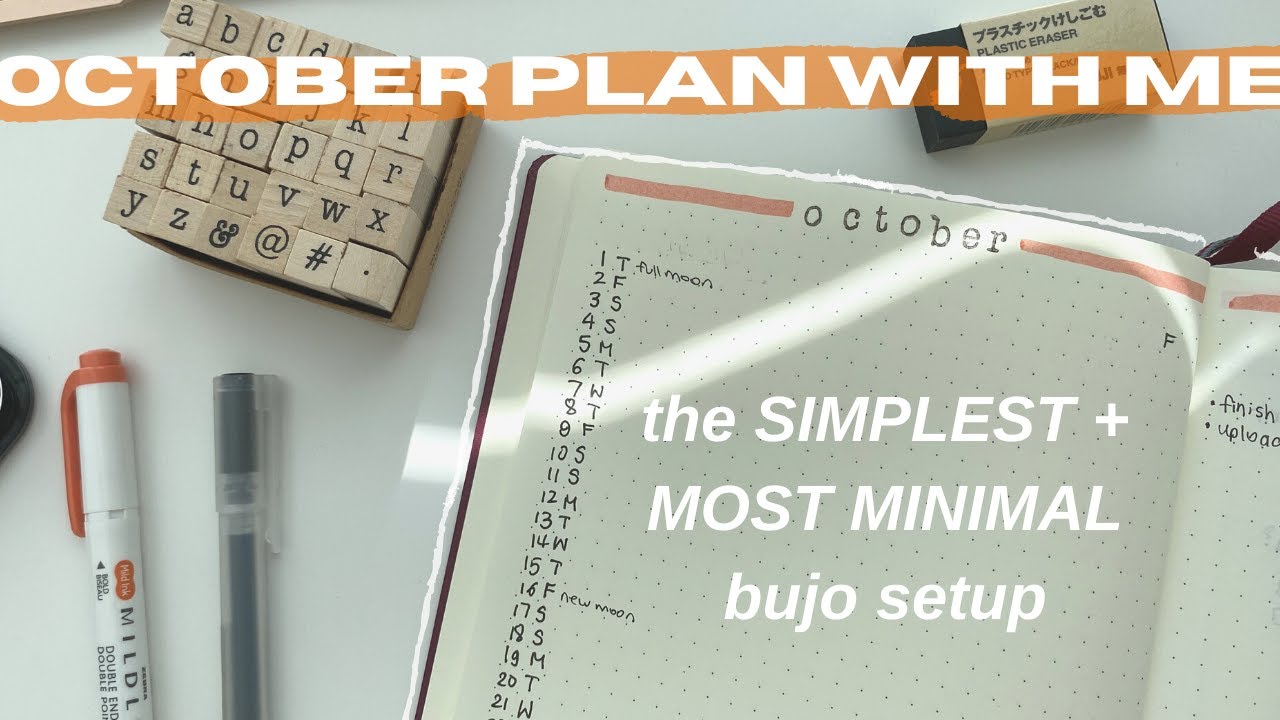 VERY simple plan with me october 2020 | minimalist bullet journal setup 🍂