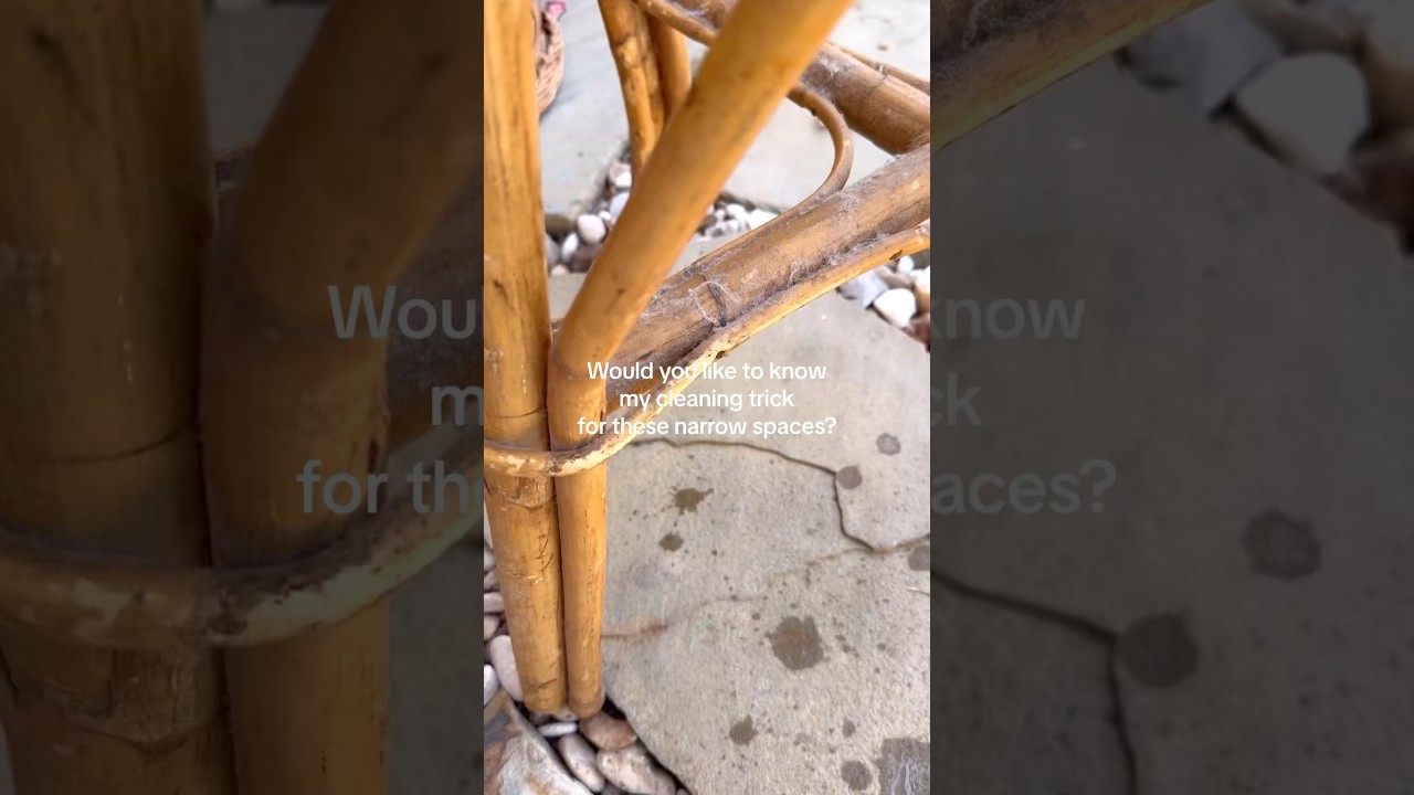Cleaning trick for vintage rattan furniture #cleaningtips #tipsandtricks #vintage #rattan #furniture
