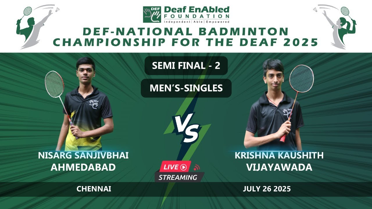 MEN'S SINGLES SEMI-FINAL -2 || DEF NATIONAL BADMINTON CHAMPIONSHIP FOR THE DEAF