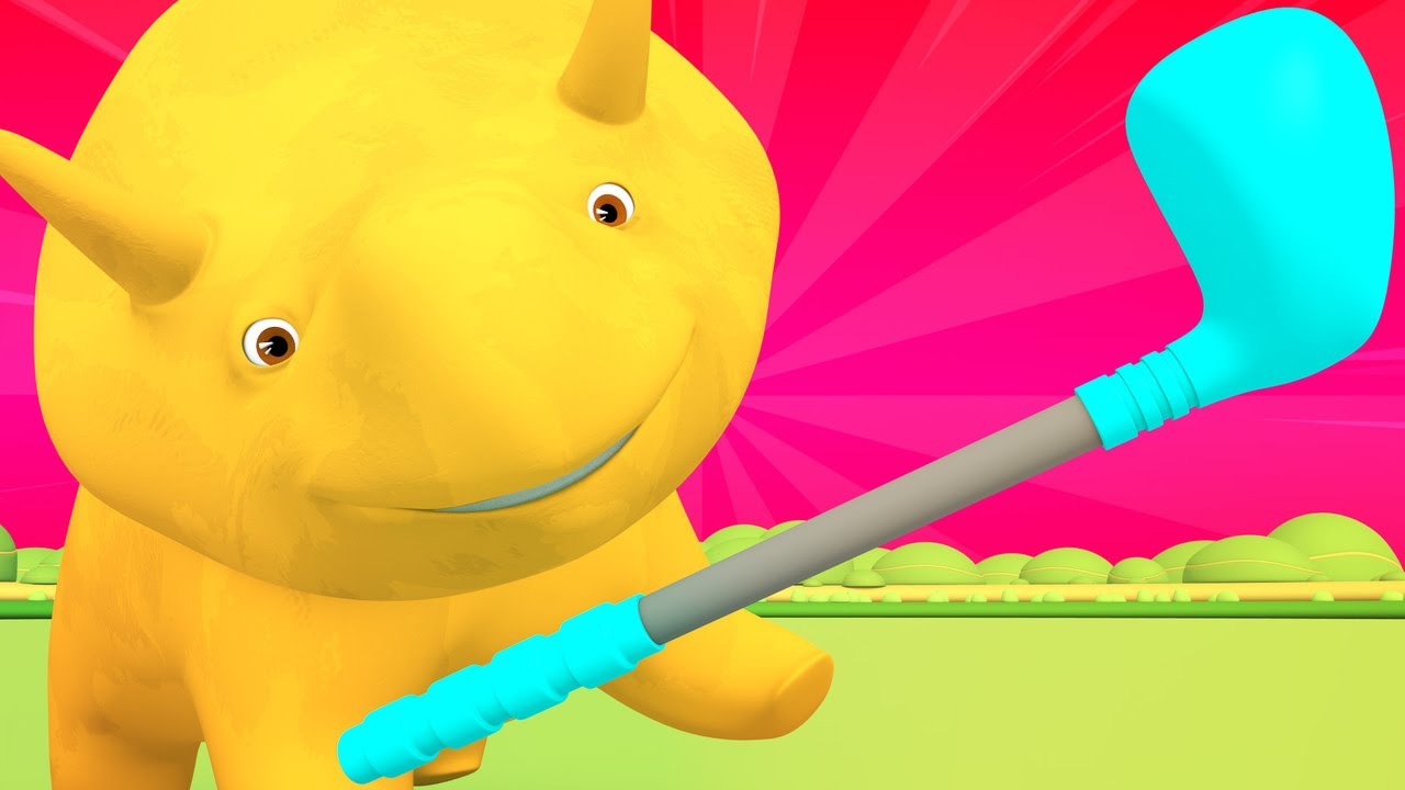 Dino the Dinosaur Learns Colors and Plays Golf  - Learn with Dino | Learning Videos for Children
