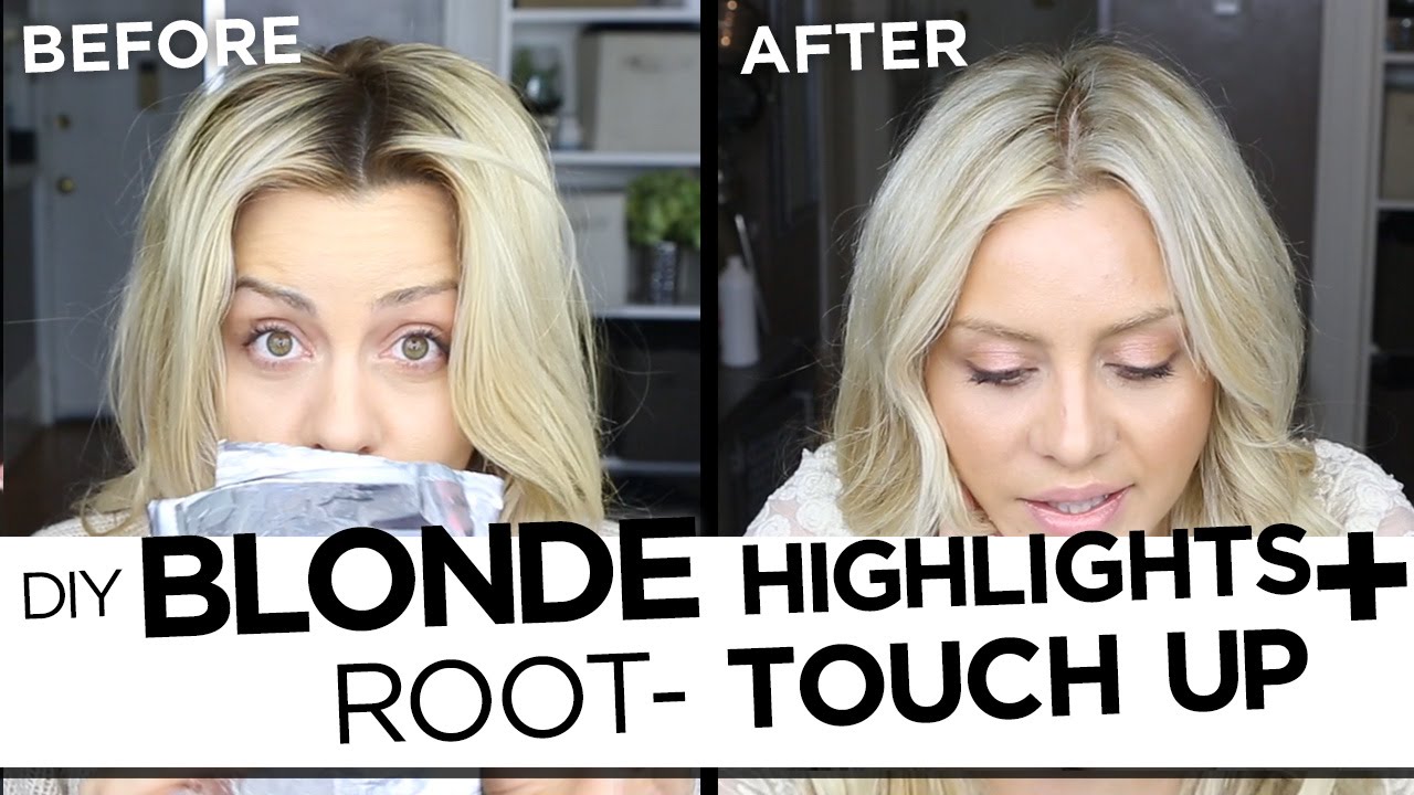 DIY Blonde Highlights And Root Touch Up Tutorial - My Updated Hair Routine