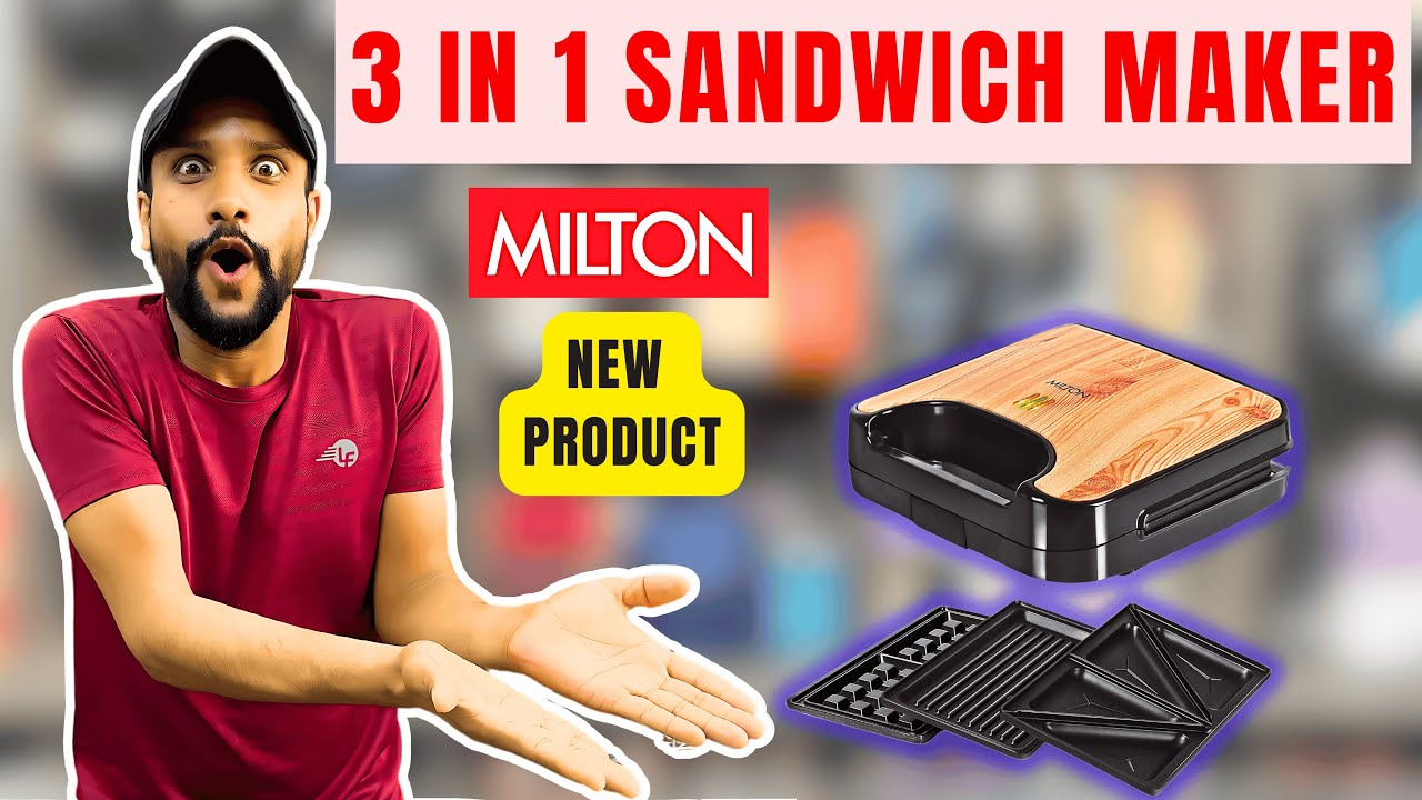 Milton New Launch 3 In 1 Sandwich Maker | Sandwich Griller, Waffle Maker, Toaster | HSM003