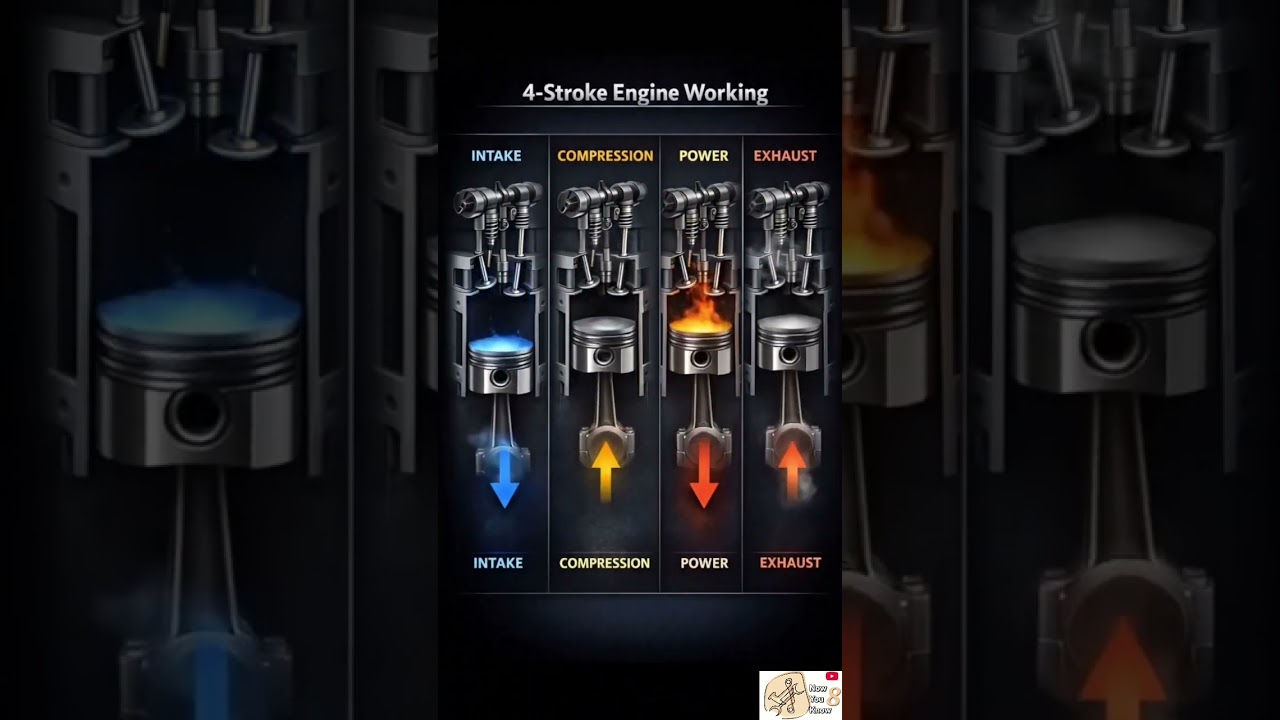 Complete Cycle of Four-Stroke Engine Explained