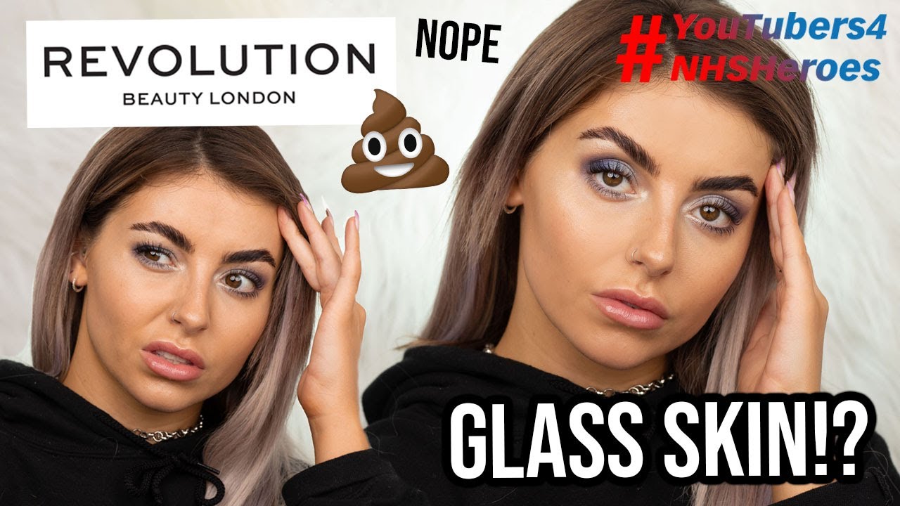 WTF IS THIS?! TESTING REVOLUTION GLASS SKIN MAKEUP! FIRST IMPRESSIONS + REVIEW #YOUTUBERS4NHSHEROES