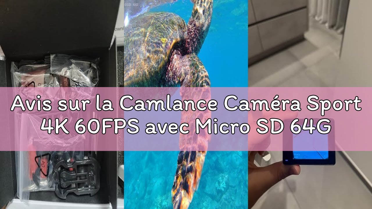 Avis sur la Camlance Caméra Sport 4K 60FPS avec Micro SD 64GB,8X Zoom 131ft Caméras Étanche,48MP Cam