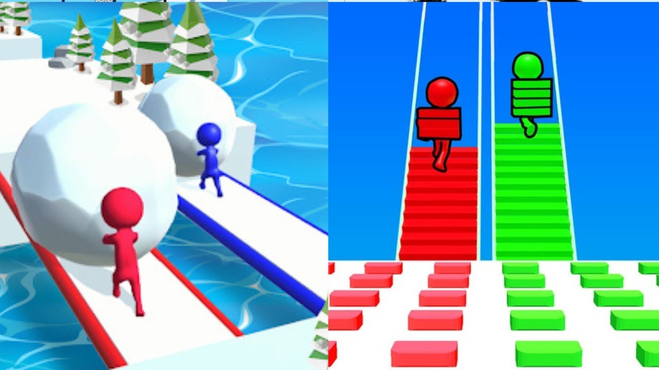 Snow Race VS Bridge Race - MAX LEVEL Gameplay Walkthrough Android NEW UPDATE Ep 1