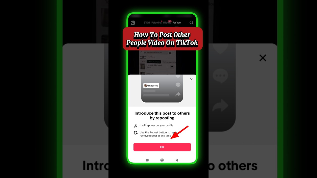 How to post other people video on tiktok
