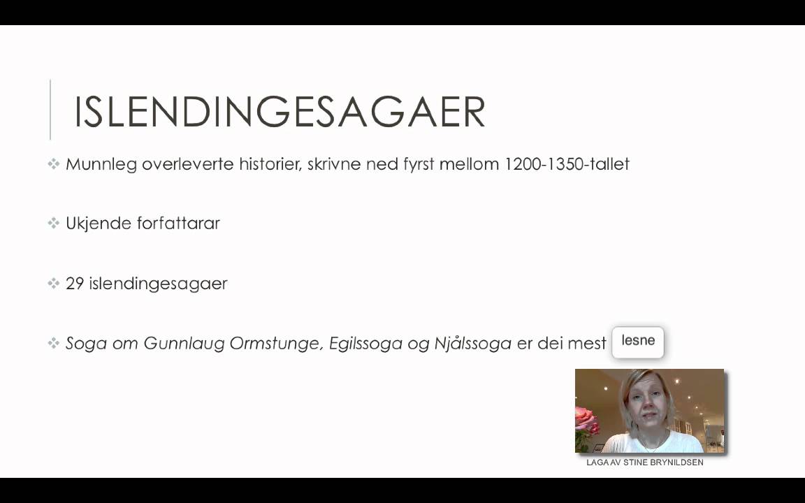 Islendingesagaer og sagastil del I