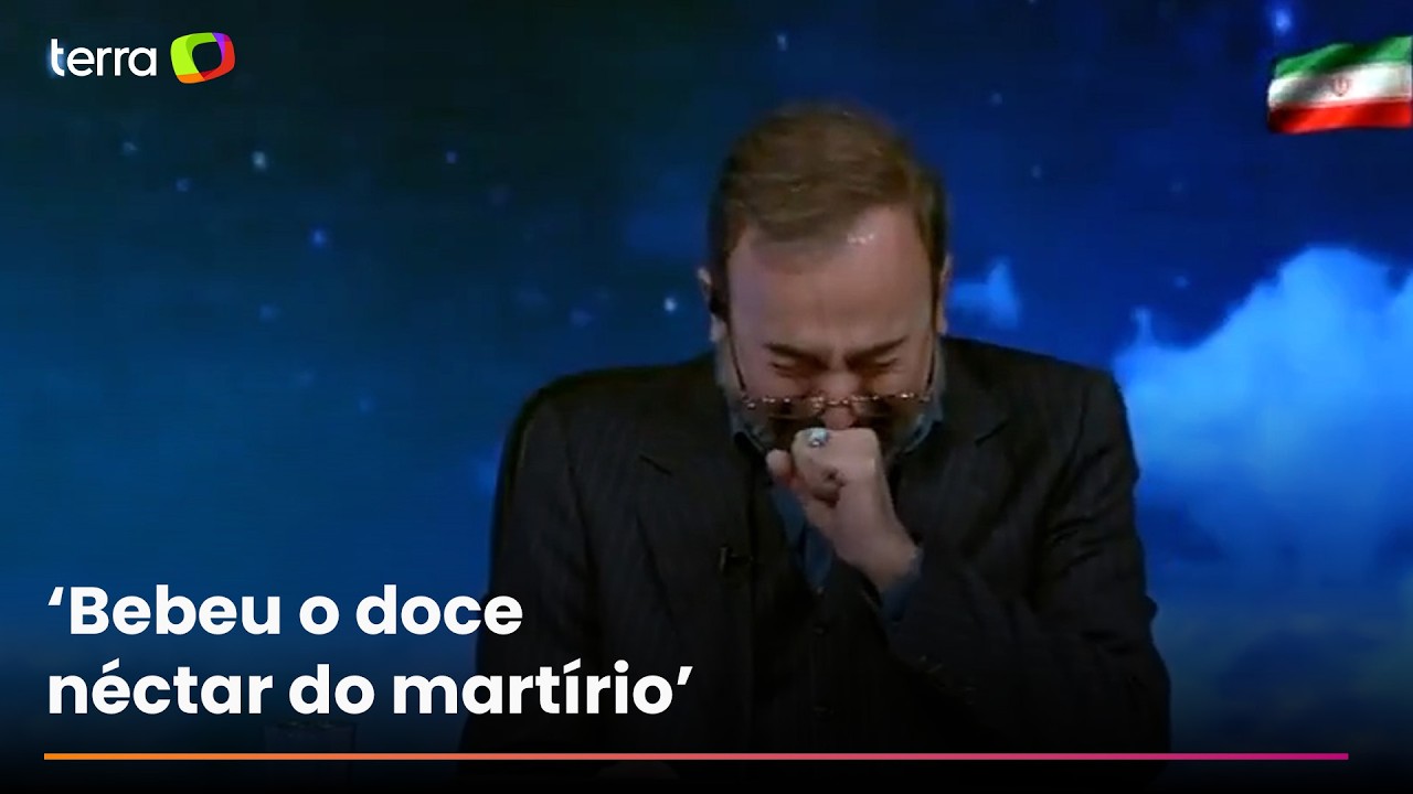 Apresentador de TV do Irã chora ao falar da morte de Ali Khamenei, líder supremo do país