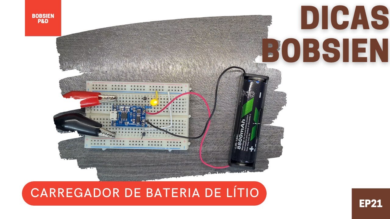 Carregador de baterias de lítio com proteção (18650)
