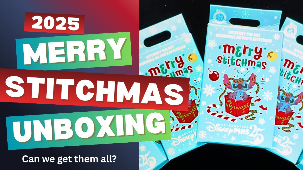 Disney Pin Mystery Unboxing - Merry Stitchmas! #pinmeupwednesday #disneypins #pintrading