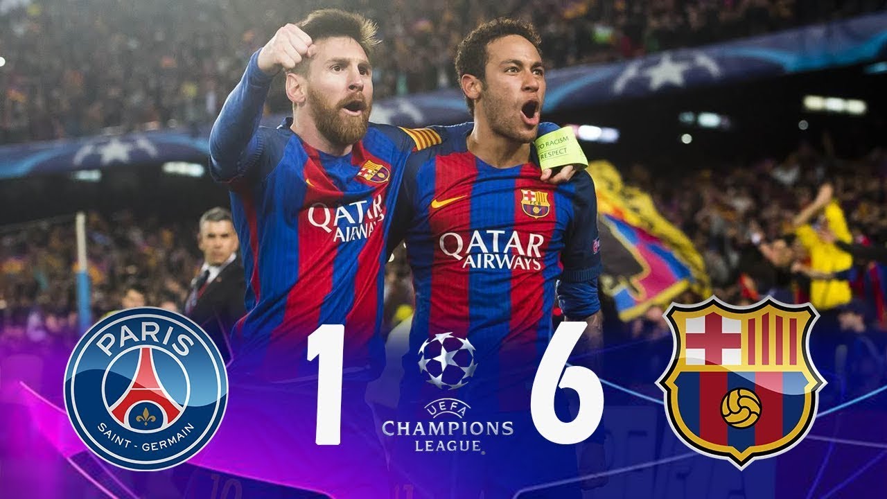 ملخص مباراة برشلونة 6-1 باريس سان جيرمان💥🔥موسم◄2017🔥💥وجنون عصام الشوالى
